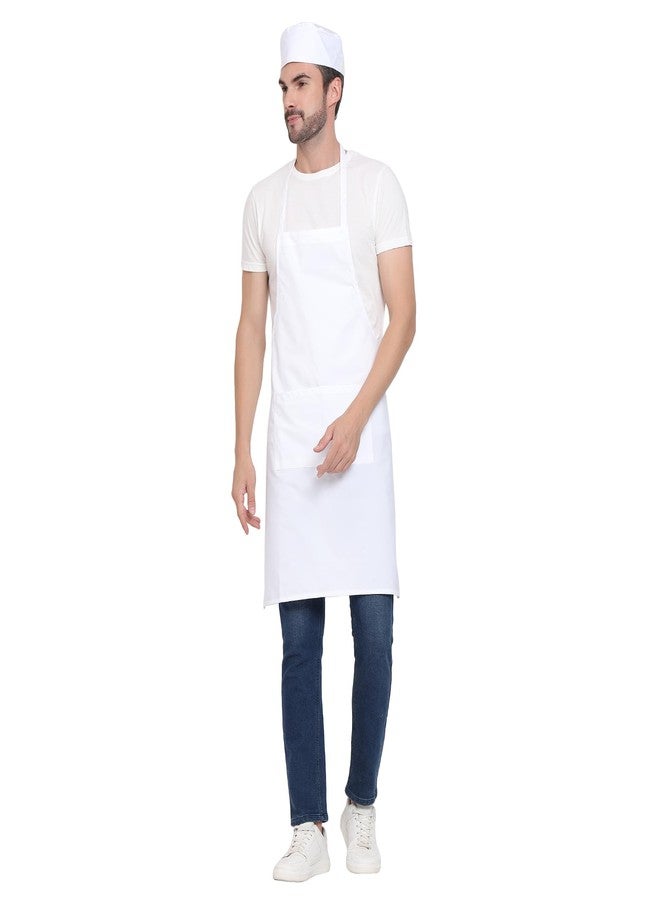 uniformer Apron for Men and Women | Durable & Stylish for Kitchen, Restaurant, Cafes | Ideal for Chefs, Bakers & Home Cooks | Easy to Clean | Unisex Design (White_Pack of 1) - Image 4